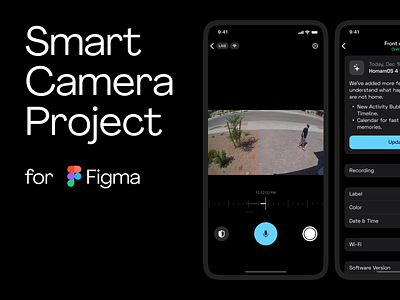 Smart Camera. Figma project. camera app figma home camera homekit smart home smart home camera ui kit