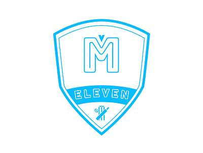 MV ELEVEN brand logo cricket cricket club flat design logo logo design vector logo