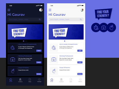 Mobile Dashboard for Quiz & Survey Report App ui ux mobile app dashboard menu