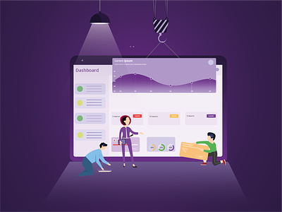 Working together😎 branding collaboration development illustration teamwork ui web