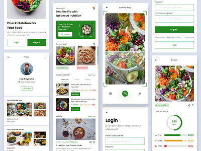 App - Scan Food app app design diet foodapp healthy inspiration mobile mobileapp mobileappdesign nutrition scan scanfood uidesign uiux uxdesign
