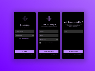 Mobile login screens