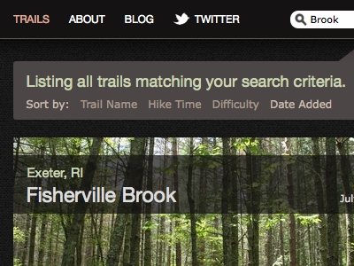 RIR trails search form, simplified form hiking rhode island ri search