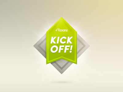 Achievement badge – Start achievement badge concept design direction green icon sport white yellow