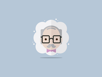 Professor Ed cloud education flat glasses head icons illustration professor student study video
