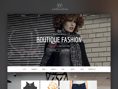 IV Collective concept 1 boutique concept dark ecommerce fashion ivcollective navigation ui webdesign website