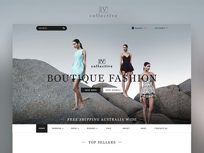 IV Collective concept 2 boutique concept ecommerce fashion ivcollective light navigation ui webdesign website