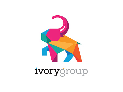 Ivory Group Logo blue colorful colourful elephant i icon ivory group logo orange pink teal yellow
