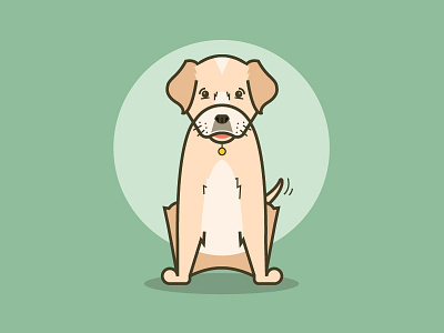 Golden Retriever animal canine dog gold green illustration pet vector