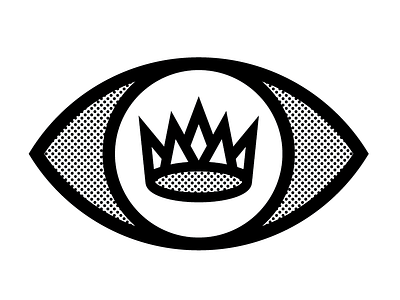 King clean crown eye eyeball halftone icon king lines logo simple