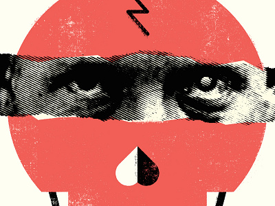 Here's lookin' at you... design halftone icon illustration layers person rough screenprint simple skull texture vintage