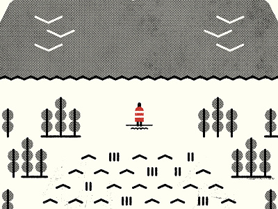 Red Rock Sun clean design halftone icon illustration lines mountain screenprint simple texture tree wip