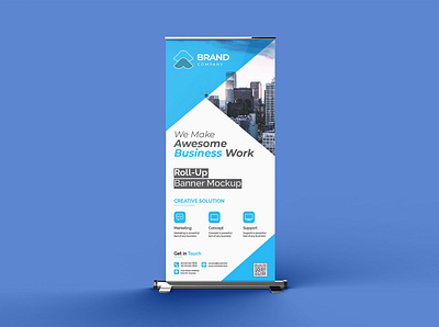 Roll Up Banner Mockup PSD display exhibition mockups