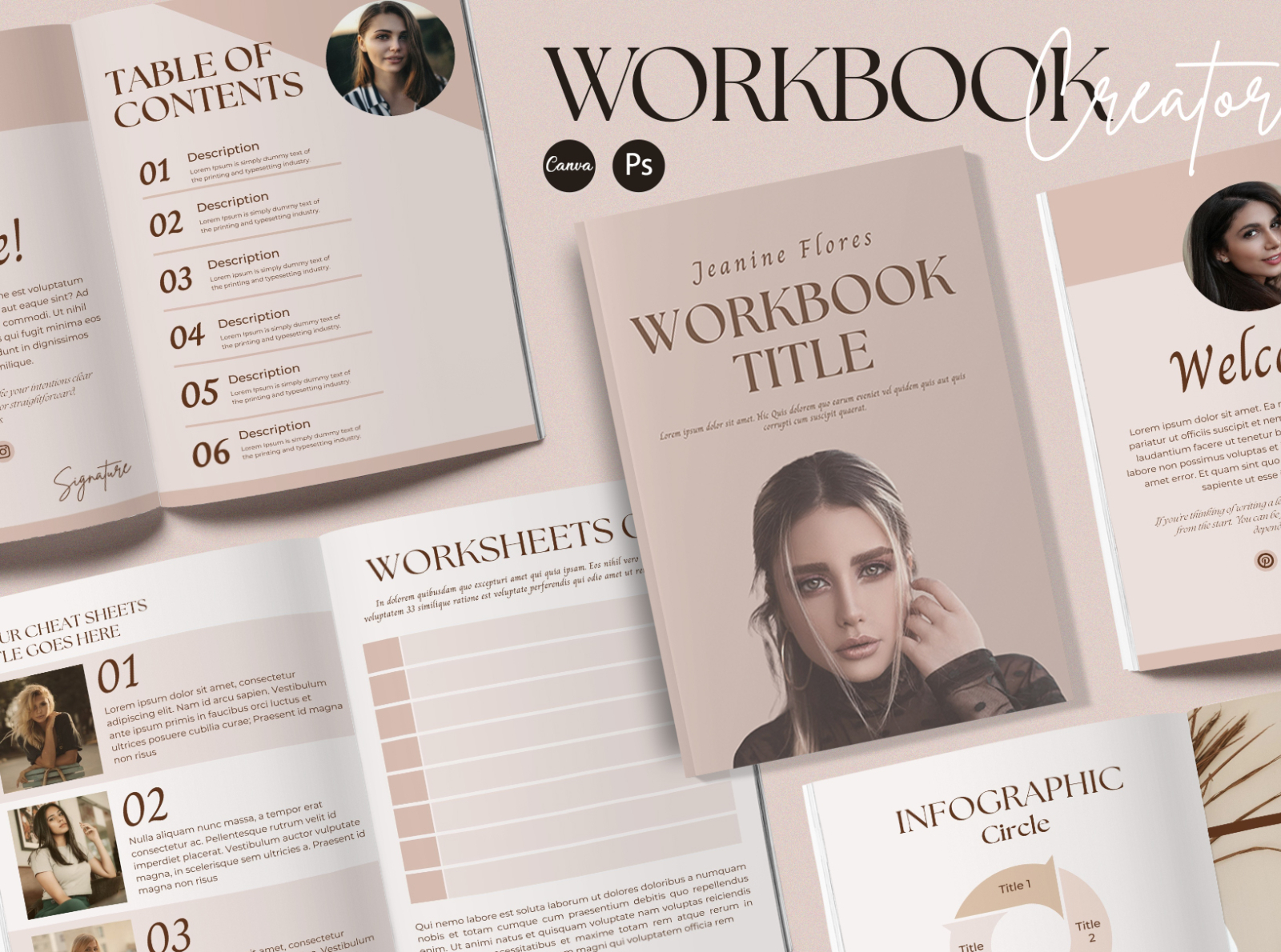 Elegant Workbook Template CANVA by GraphyPix on Dribbble