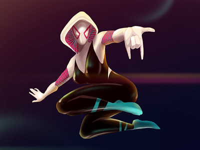 Spider Gwen color comic art creation graphic hq illustration