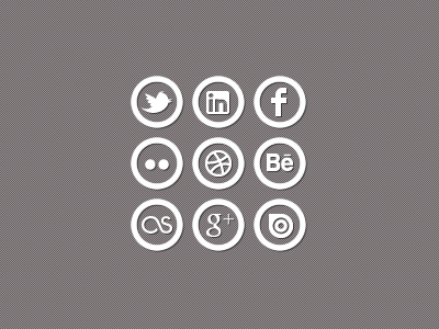Social Icons for my Personal Blog circle grey icons round simple social