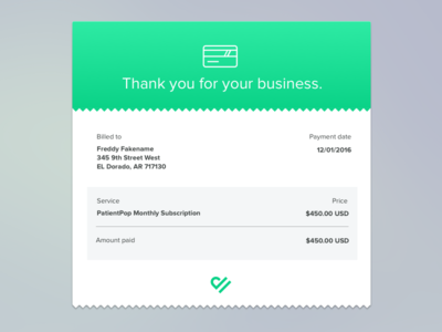 Monthly Email Invoice / Reciept