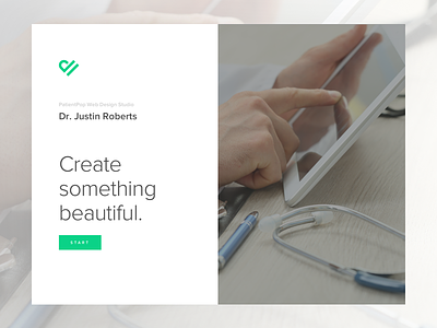 Design Studio – Split Screen Intro healthcare intro screen web design wizard