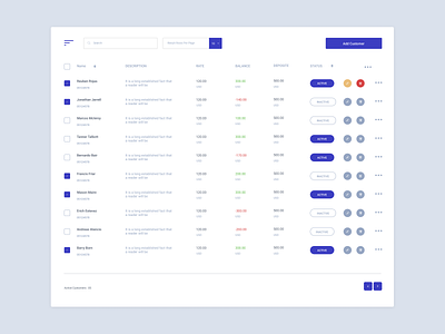 Data Table UI Design (Light Version)