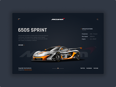 McLaren 650S Sprint Intro branding design ecommerce app figma flat photoshop ui ui design ux web