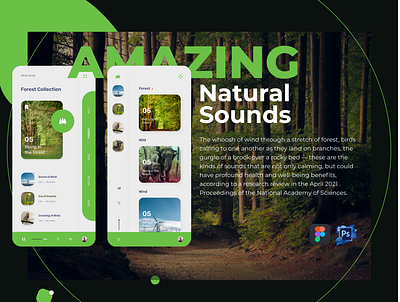 Natural Sounds App UI apps branding graphic design ui