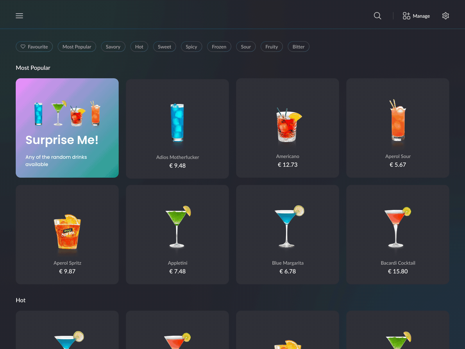 Cocktail Machine App animation app design graphic design motion graphics ui