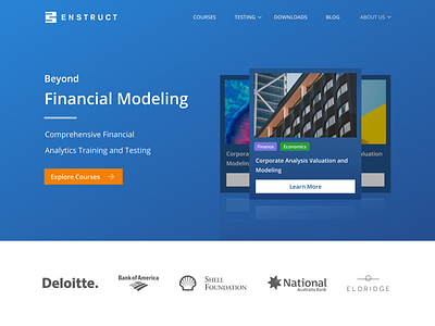 Enstruct home interaction design landing page ui user experience ux