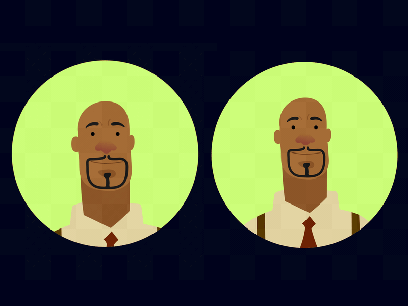 Face Expressions adobe after effects animation animation 2d art black man expression face flat gif animated graphics illustration motion motiongraphics