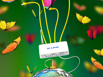 Modem & Internet ads 3d ads adv advertising butterfly cable internet maya modem