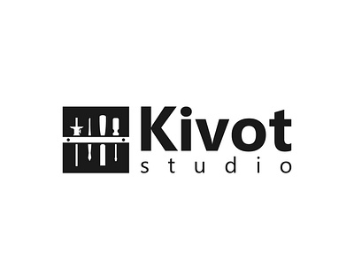 Kivot Studio Logo brand branding cabinetmaker concept design icon logo logotype modern tools vector woodworking