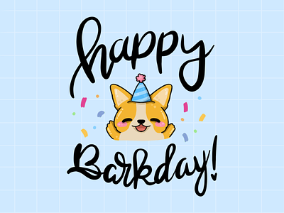 Happy barkday! animal animal illustration art cute cute art dog dog illustration greeting card illustration illustration 2d illustrator party procreate