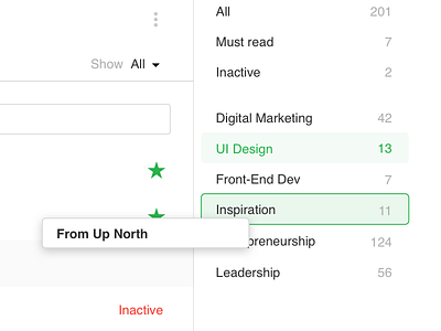 Organize your Feedly — Concept 1