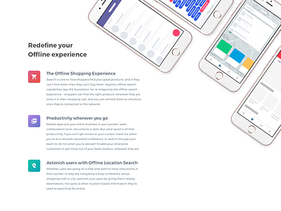 Algolia Offline experience location mobile offline productivity search shopping