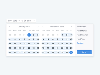 📅 Date Picker blue calendar clean dashboard date date picker date range design dropdown simple ui ux