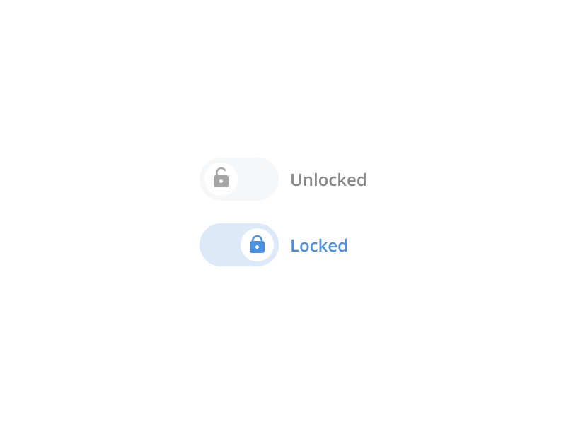 ๐ Custom Switch icon white blue unlock lock switch minimal clean simple design ux ui
