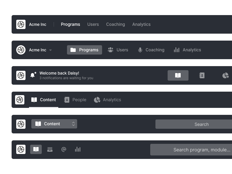 Nav by. Подсказки UI. Dashboard UI.