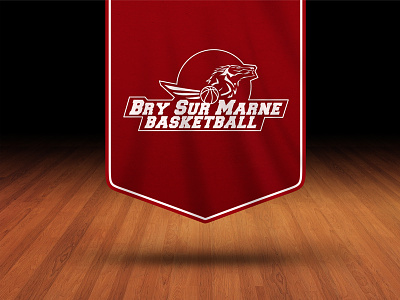 UBS Basketball banner basketball court dynasty identity logo parquet red wood