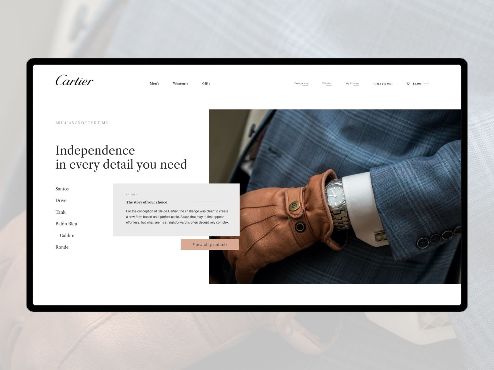 Hello Dribbble Concept cartier home page. by Andrii Roh on Dribbble