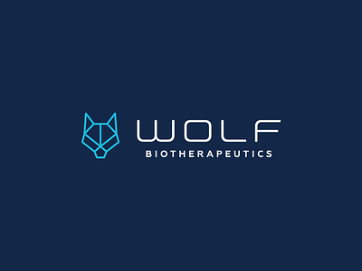 Wolf Biotherapeutics Logo abstract bio branding clean design elegant geometic illustrator line art logo minimal modern pharmaceutical simple vector wolf