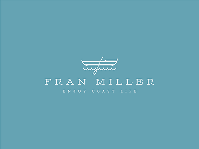 Fran Miller Logo boat branding clean design elegant geometric illustrator line art logo minimal modern sea simple vector