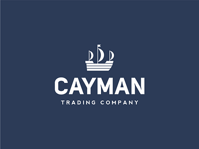 Cayman Trading Company Logo boat branding cayman clean clever design elegant illustrator logo minimal modern ship simple trading vector