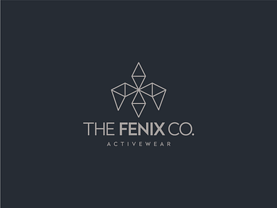 The Fenix Co. Logo abstract activewear branding clean design elegant fashion flat geometric illustrator line art logo minimal modern phoenix simple triangle