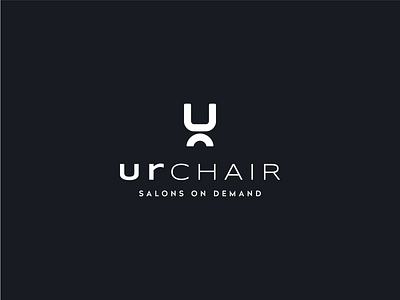 UrChair Logo abstract branding chair clean clever design elegant hairdresser illustrator logo minimal modern on demand salon simple tech vector