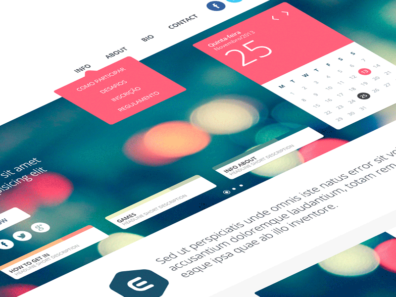 UI For Social Education calendar clean flat minimal social ui web website