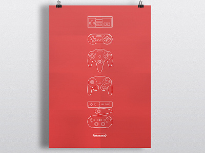 Nintendo Controllers controller controllers graphic design nintendo poster videogame