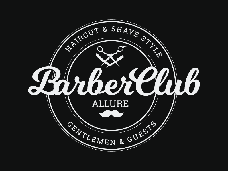 Barber Club Logo badge brand icon logo