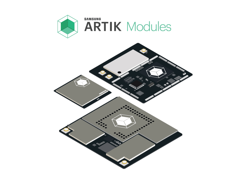 Illustration for Samsung IoT boards 2d artik board chip chipset flat illustration iot isometric samsung