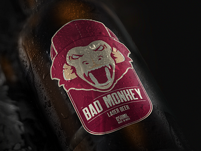 Bad Monkey Beer Concept beer bootle can flat illustration label label design monkey package