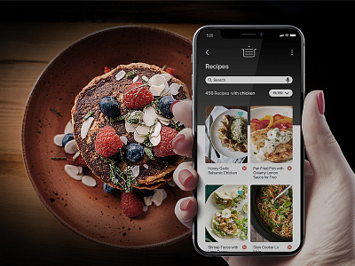 Recipes Page Concept app clean cook food ios iphone recipe ui
