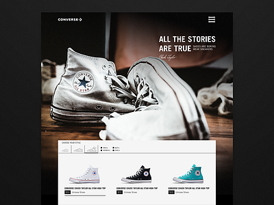 Daily_UI 03 of 100 allstar converse dailyui ecommerce interface landing onepage store ui uidesign ux uxdesign